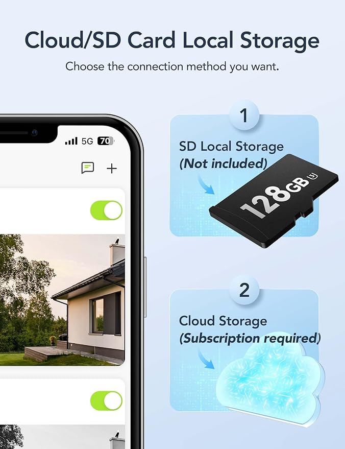 GNCC Solar Security Camera Wireless Outdoor, 2K Battery Powered Camera with Solar Panel, 5G&2.4GHz WiFi, Spotlight Color Night Vision, AI Motion Detection, Siren Alarm, Cloud/SD Storage (White-1 Pack)