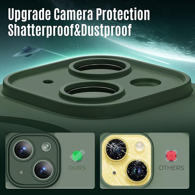 Symcele Designed for iPhone 14 Case, Compatible with MagSafe, with Privacy Screen Protectors X2, [Camera Protection] [15FT Military Drop Protection] Shockproof Phone Case, 6.1", Alpine Green