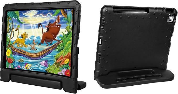 Case for iPad Pro 12.9 Case 2022/2021/2020/2018 with Pencil Holder & Hadle Stand, Super Protection Kids Proof Cover for iPad Pro 12.9 inch 3rd/4th/5th/6th Generation, Black