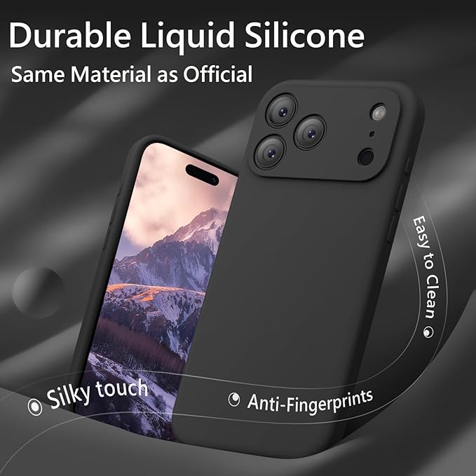 FireNova Magnetic for iPhone 17 Pro Max Case, Compatible with MagSafe, [Integrated Silicone Camera Control Button] [Camera Protection] Anti-Scratch Microfiber Lining Phone Case, 6.9", Black