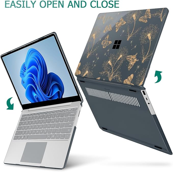 Case for 13.5" Microsoft Surface Laptop 5/4/3 with Metal Palm Rest ONLY 2019-2022 Release Models:1868/1951, Plastic Hard Shell Case with Keyboard Cover & Screen Protector, Butterflies
