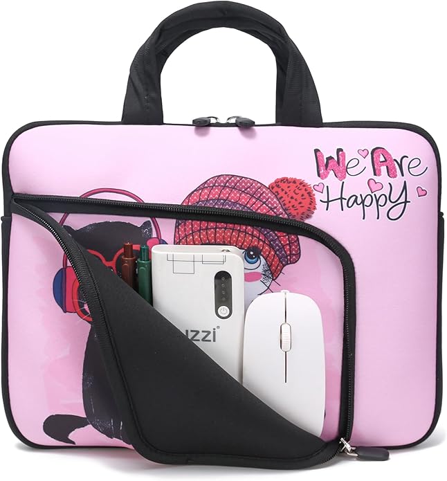 11.6 12 12.5 inch Two Pockets Laptop Sleeve Chromebook Case Ultrabook Case Notebook Tablet Case Neoprene Handle for Men Women