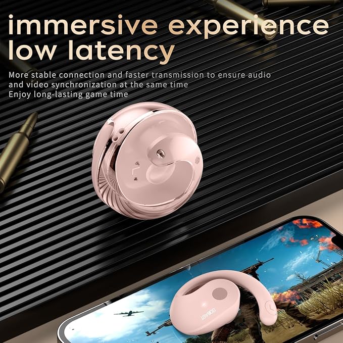 Wireless Earbuds for Workout/Running, Sports Bluetooth 5.4 Headphones,IPX7 Waterproof,Fast Charging,40Hrs Playtime Ear Buds(Pink)