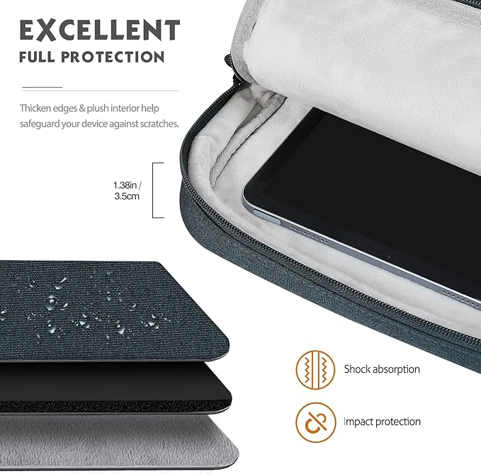 MoKo Laptop Sleeve Bag for 13.3-14 Inch, Notebook Carrying Case with Pocket Fits New MacBook Pro M3/M2 14" /13" M2/M1 Pro/M1 Max 14.2 2023-2021/Air 13.6" M2 2022, Surface Pro 9/8 13", Indigo