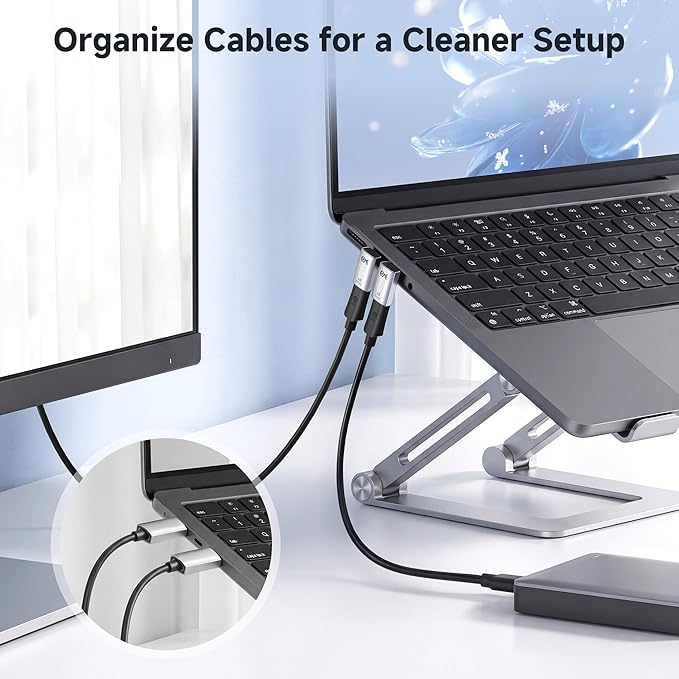Cable Matters 2-Pack 40Gbps Right Angle USB C Adapter, Up to [4K@240Hz Video, 240W Charging, 40Gbps Data Transfer] 90 Degree USB C Adapter, Compatible with Thunderbolt 4, iPhone 16, Steam Deck
