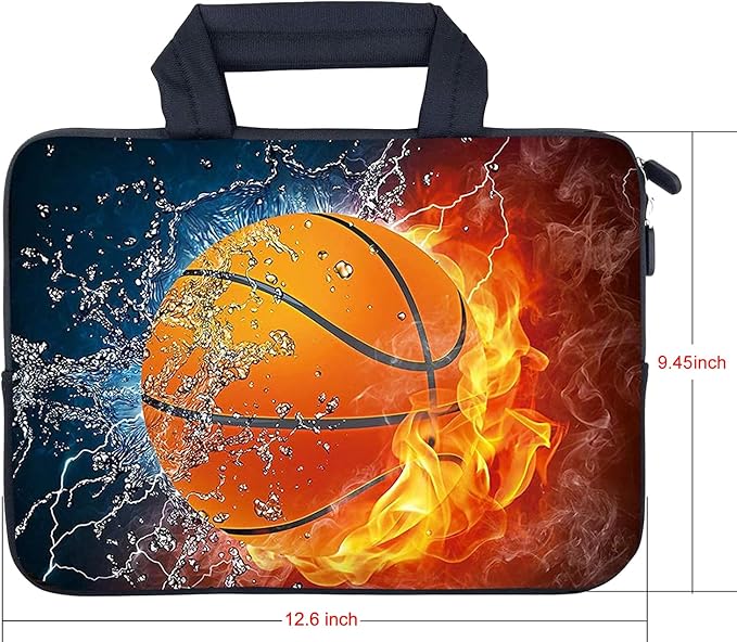 AMARY 11.6" 12 inch Laptop case Neoprene Notebook Carrying Pouch Chromebook Sleeve Ultrabook Case Tablet Cover Fit Apple MacBook Air HP DELL Lenovo Asus Samsung (Hot Basketball)