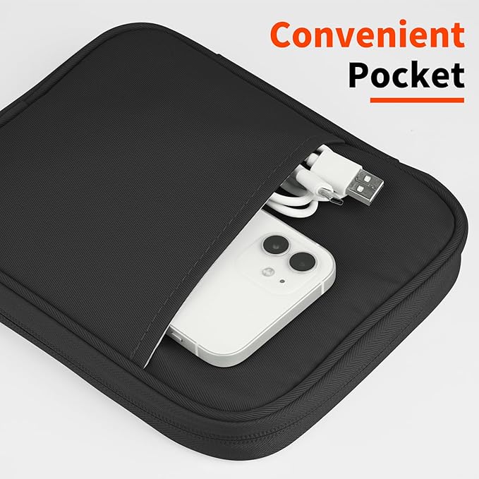 HoYiXi Universal Sleeve Bag for 6",6.8",7" Kindle Paperwhite/Colorsoft 2024-2012 Compatible with 6"-6.8" All-New Kindle/Kobo/Tolino/Sony,6" EReader with Anti-Drop Protective Cover,Black