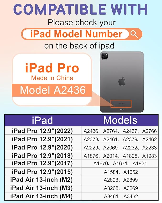 Uppuppy for iPad Air 13 inch Case(Air M4 2026/M3 2025/M2 2024), for iPad Pro 12.9 Case(6th/5th/4th/3rd/2nd/1st Gen) - 360 Rotating Smart Folio Cover with Pencil Holder for Women Girls, BW Stripes