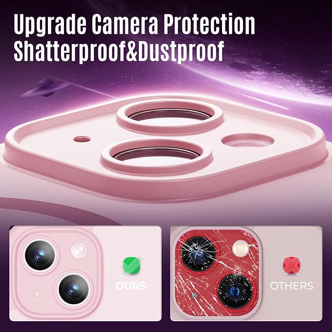 Symcele Designed for iPhone 13 Case, Compatible with MagSafe, with Privacy Screen Protectors X2, [Camera Protection] [15FT Military Drop Protection] Shockproof Phone Case, 6.1", Pink