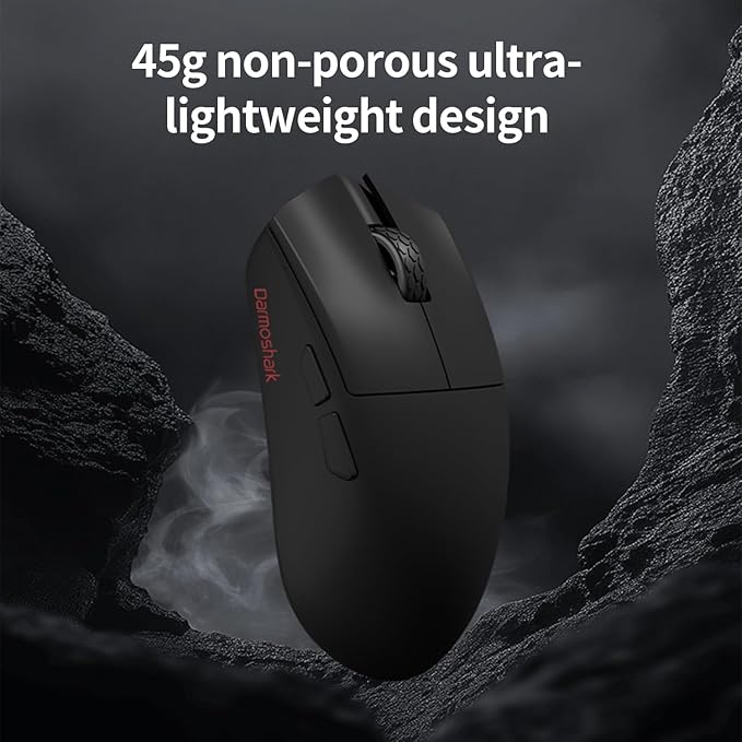 Darmoshark M3XS Mini Wireless Gaming Mouse,Tri-Mode 2.4G/USB-C/Bluetooth,Up to 26000DPI,PAW3395 Optical Sensor Lightweight 45g,5 programmable Button,Computer Mouse for Laptop,PC,Mac-B