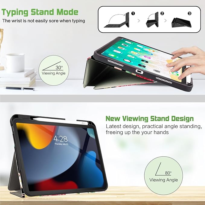 for iPad Air 11 Inch Case M4/M3/M2 2026, for iPad Air 5Th/4Th Gen Cases 10.9-inch, for iPad Pro 11 Inch Case 4Th/3Rd/2Nd/1St Generation Typing Stand 4 Viewing Stand,Pencil Holder, Lighthouse