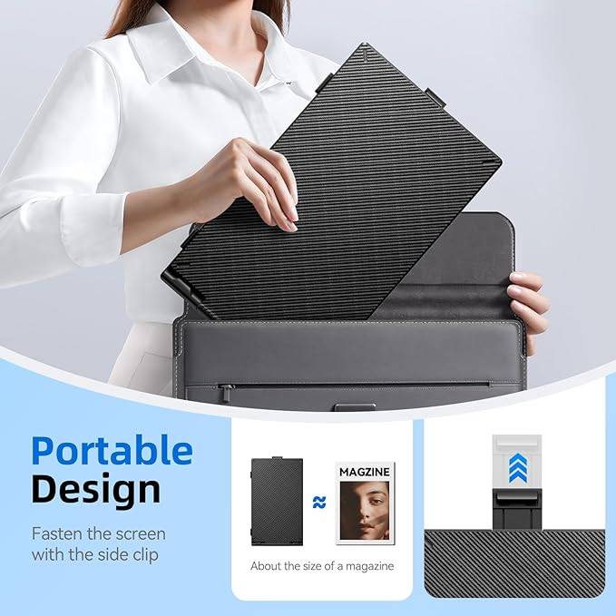 Laptop Screen Extender 1.8lbs 14.1" - Ultra-Light & Ultra-Slim 1080P FHD IPS Dual Portable Monitor for 13"-17.3" Laptops Plug & Play Travel Extra Screen Compatible with Wins/Mac/Android/Chrome