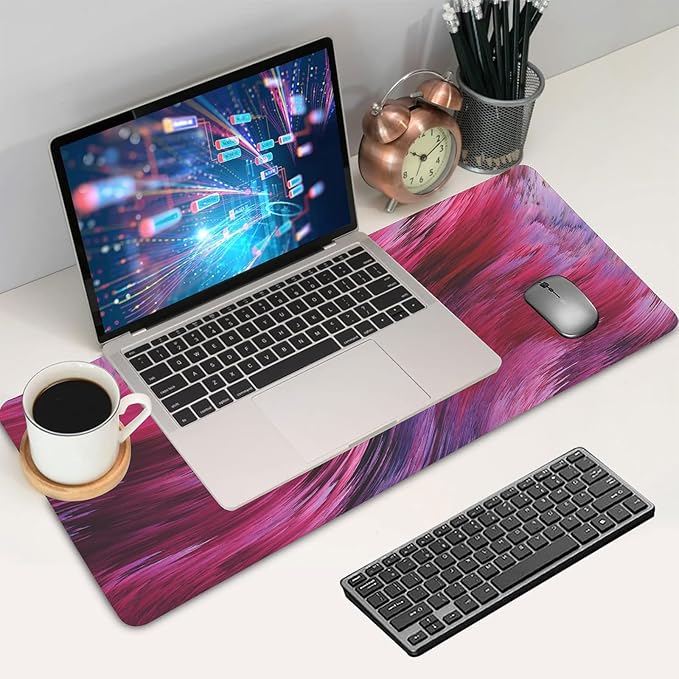 Extra Large Gaming Mouse Pad 31.5"x15.7"｜Artistic Red-Themed XXL Keyboard Pad, Mouse Mat, Desk Pad, Non-Slip Rubber Base & Stitched Edges - Extended Mousepad for PC/Laptop/Office/Home Decor