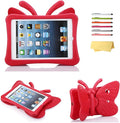 Kids Case for Apple iPad mini 5/Mini 4/Mini 3/Mini 2/Mini 1 with Kickstand Soft EVA Foam Lightweight Shockproof Stand Cover for iPad mini 5th/4th/3rd/2nd/1st Generation 7.9", Red Butterfly