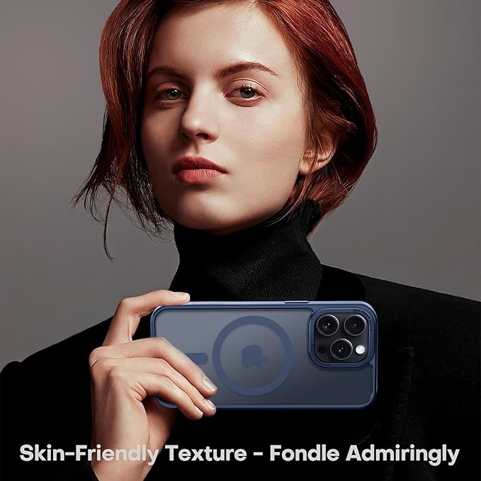 Newfuture Designed for iPhone 14 Pro Max Case with Magnetic [13 FT Military Drop Protection] [Compatible with Magsafe] Slim Translucent Matte Shockproof with Anti-Fingerprint Phone Case, Navy Blue