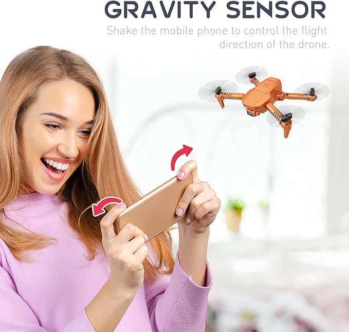 Small Drones for adults, Mini Drone 4K Dual Camera with 3D Flips, Altitude Hold, Headless Mode, Gesture Operation, Gravity Sensor, 2.4Ghz Foldable RC Quadcopter Drone for Beginner