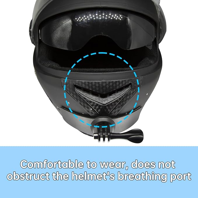 Suptig Helmet Chin Mount for GoPro Max Hero 13 12 11 10 9 8 Insta360 X5 X4 DJI Osmo Nano Action 3 4 5 Pro 6, More Action Camera, Bike Holder Mount, Motorcycle Chin Mount.