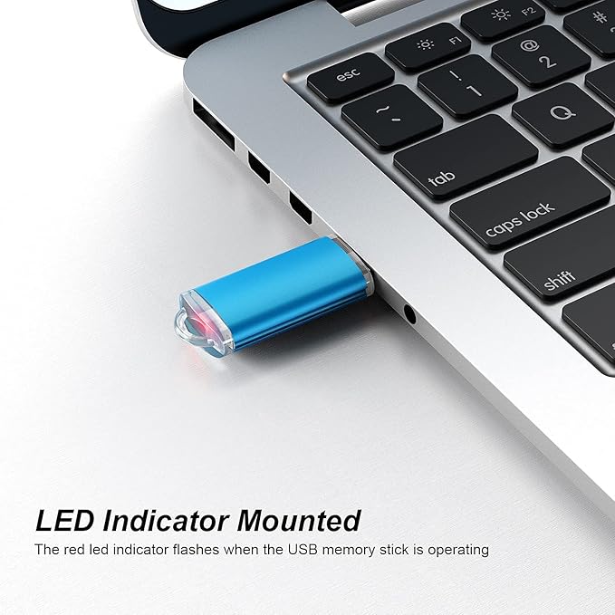 8GB USB Flash Drive 10 Pack K&ZZ USB 2.0 Thumb Drive 8 GB Memory Stick Gig Sticks Data Drive Flash Stick U Disk with LED Indicator (5 Mixed Colors: Blue Green Pink Orange Purple)