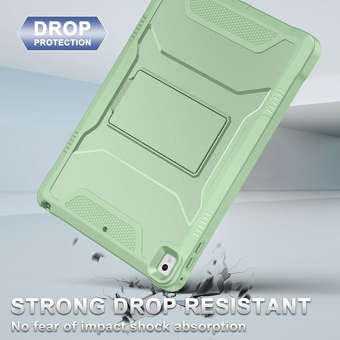 Soke Case for iPad 6th/5th Generation 9.7 Inch 2018/2017,with Built-in Screen Protector and Kickstand, Rugged Full-Body Heavy Duty Protective Cover for Apple iPad Air 2 /Pro 9.7 - Matcha Green