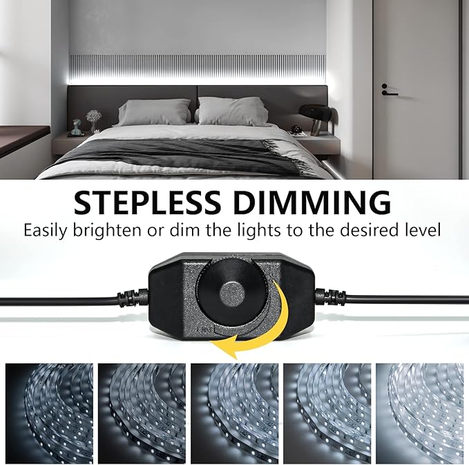 LED Strip Lights 100ft Dimmable 6000K Bright White Strip Lighting, 30M 1800 LEDs 2835 Flexible Ribbon Light, 12V LEDs Tape LED Lights for Bedroom,Kitchen, Home Decoration