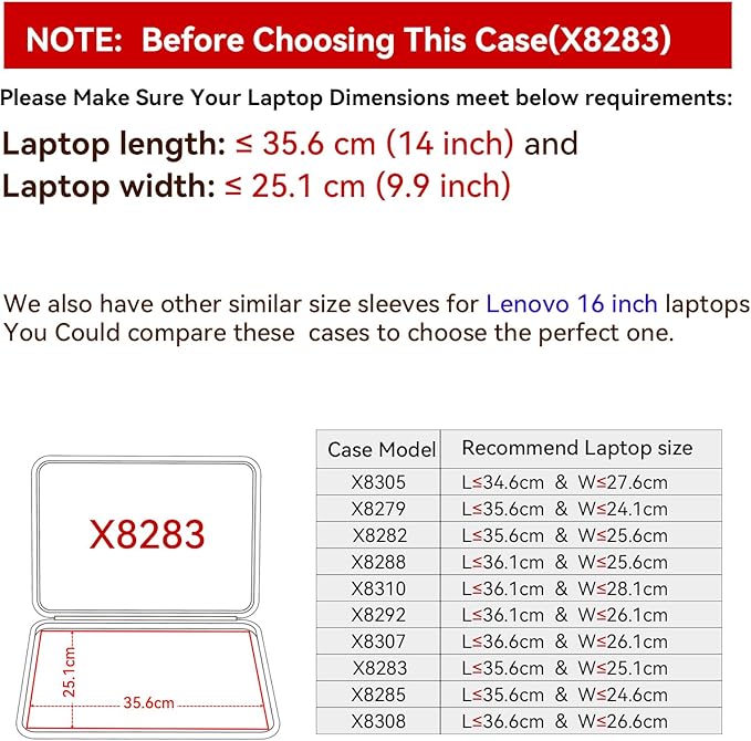 Smatree Hard EVA Protective Sleeve Compatible for 16 inch ThinkPad E16 1/2, 16 inch Lenovo ThinkBook 16 Gen 8, IdeaPad Slim 5i/5, IdeaPad Pro 5/5i Case (X8283)