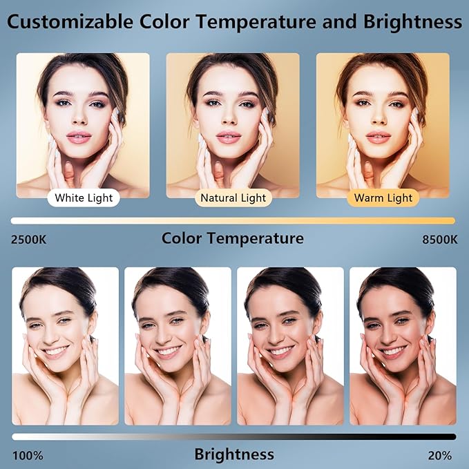Rechargeable Portable Ring Light for Phone, LED Smartphone Light, Phone Video Stabilizer, Square Ring Light for Photography, Video Recording, Live Stream