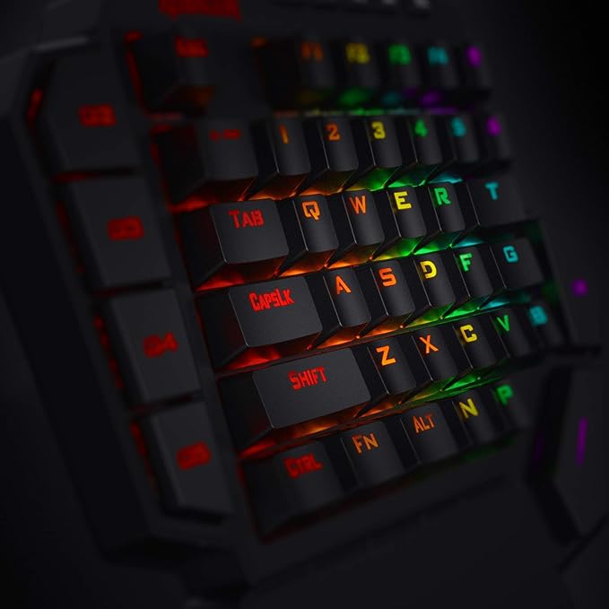 Redragon K585 DITI Wired One-Handed RGB Mechanical Gaming Keyboard, 42 Keys Type-C Professional Gaming Keypad w/Upgraded Hot-Swappable Socket, 7 Onboard Macro Keys & Detachable Wrist Rest