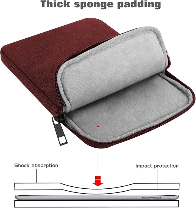 MoKo 9-11 Inch Tablet Sleeve Bag Carrying Case Fits New 11inch iPad Air M4, iPad A16 2025, iPad Pro 11 M4, Air 5/4/3, iPad 10/9/8th Gen, Tab S8/S9 11", Tablet Carrying Case, Wine Red