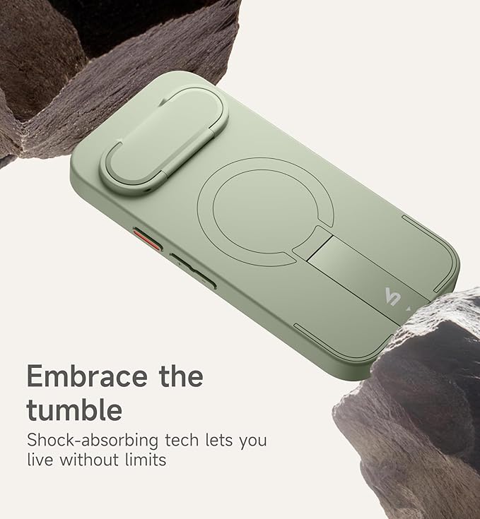 SURITCH for Google Pixel 9a Phone Case, Compatible with MagSafe, Protective Cover with Camera Cover & Adjustable Metal Kickstand for Pixel 9a -Sage Green