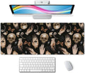 Gaming Large Mouse Pad with Stitched Edges, Witchcraft Magical Skull Pattern Desk Mat, Extended Keyboard Pad, Non-Slip Rubber Base Desk Pad for Keyboard and Mouse, 31.5X11.8 inch
