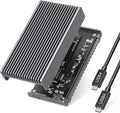 Fanless 40Gbps M.2 NVMe Enclosure, USB C Aluminum External SSD Enclosure Compatible Thunderbolt4/3 8TB SSD Adapter, PCIe Gen4 M.2 SSD Reader Fits 2280/2260/2242/2230mm M B+M Key