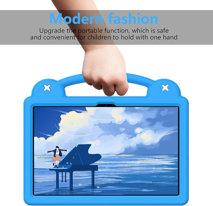 AKABEILA Compatible with Honor Pad X9a 2025 11.5 inch Tablet Case, Kids Friendly Universal Lightweight Shockproof Protective Case with Shoulder Strap & Stand Handle Sky Blue