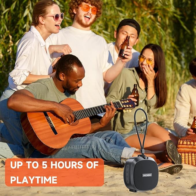 PEICHENG Speaker, Small Portable Bluetooth Wireless IPX5 Waterproof Shower Speaker,Loud Stereo Sound Deep Bass,TWS Paire, RGB Lights,Long Playtime for Outdoor Party, Great Gift,1PC(Black)