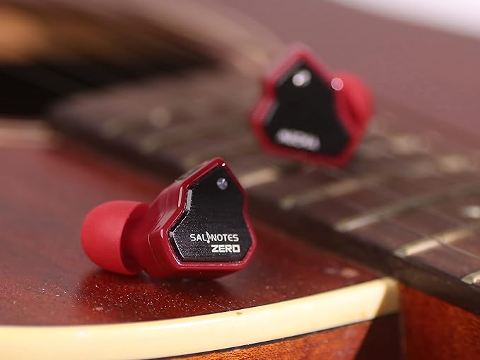 Linsoul 7Hz Salnotes Zero HiFi 10mm Dynamic Driver in-Ear Earphone IEM with Metal Composite Diaphragm Stainless Steel Faceplate Detachable 2Pin OFC Cable (Red, with Mic, Type C)