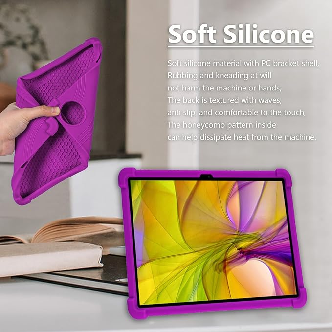 ATOOZ for DOOGEE U11 Case 11 Inch,Soft Silicone Kids Case for DOOGEE U11 Pro Tablet 2025/Teclast P50 Tablet with Stand (Purple)