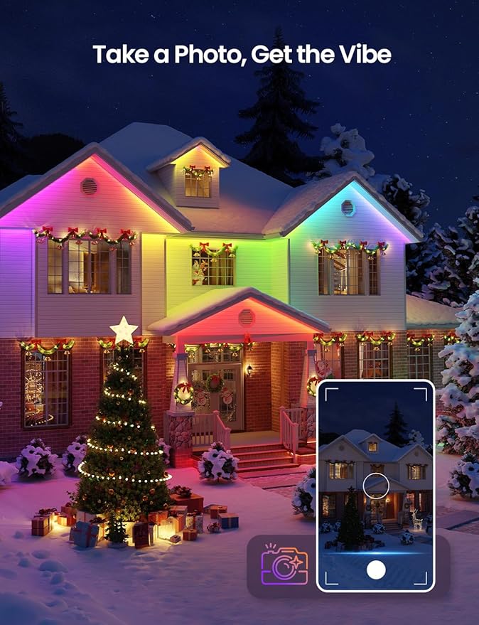 Lepro SW1 AI Smart Outdoor LED Strip Lights - 98.4ft IP65 Waterproof RGBCW Light Strips, 2700K-5700K Tunable Warm White, APP Control(No Remote), 2.4G Wi-Fi Lights for Holiday Decor, House, Porch, Eave