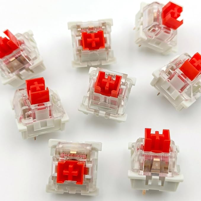 Outemu(Gaote) Red Switches for MX Mechanical Gaming Keyboard,3-Pin 45gf Linear/RGB/DIY Replaceable/Dustproof Switches(Red,108pcs)