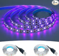 5V USB Purple 395-400nm LED Strip USB Powered 13.12ft/4M 240LEDs Flexible SMD2835 Black Light No-Waterproof IP20 LED Tape Lights (2pcs x 6.6ft)