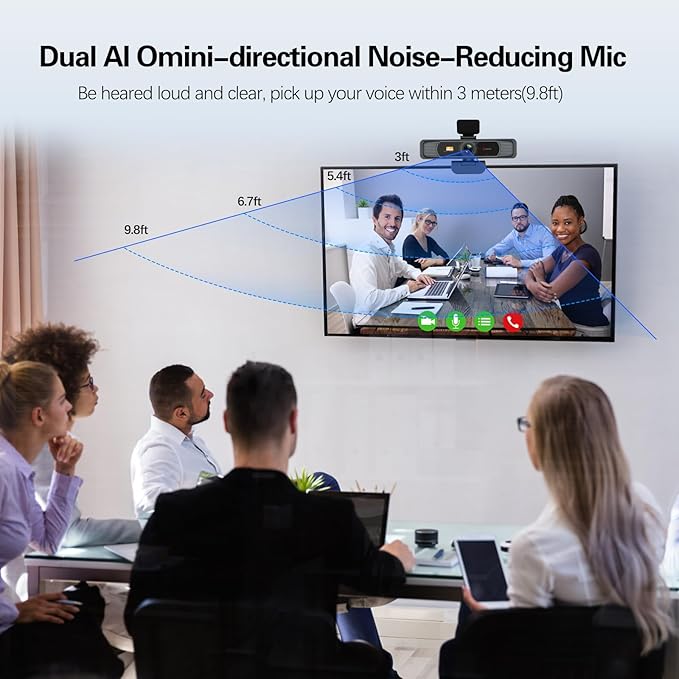 Angetube Wide Angle 4K Webcam for PC - 120° FOV, PDAF Autofocus, 2 Noise-Cancelling Mics, 1080P@60FPS, Auto Light Correction, USB-A/C, Privacy Cover, Video Conference Camera for Mac Laptop and Desktop