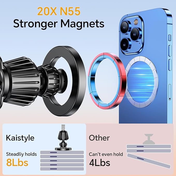 Kaistyle for Magsafe Car Mount【Strong Magnets】Magnetic Phone Holder for Car Phone Holder Mount Dash Mounted Holders Phone Holders for Your Car Accessories for Women Men Mothers Gifts for iPhone 17 16