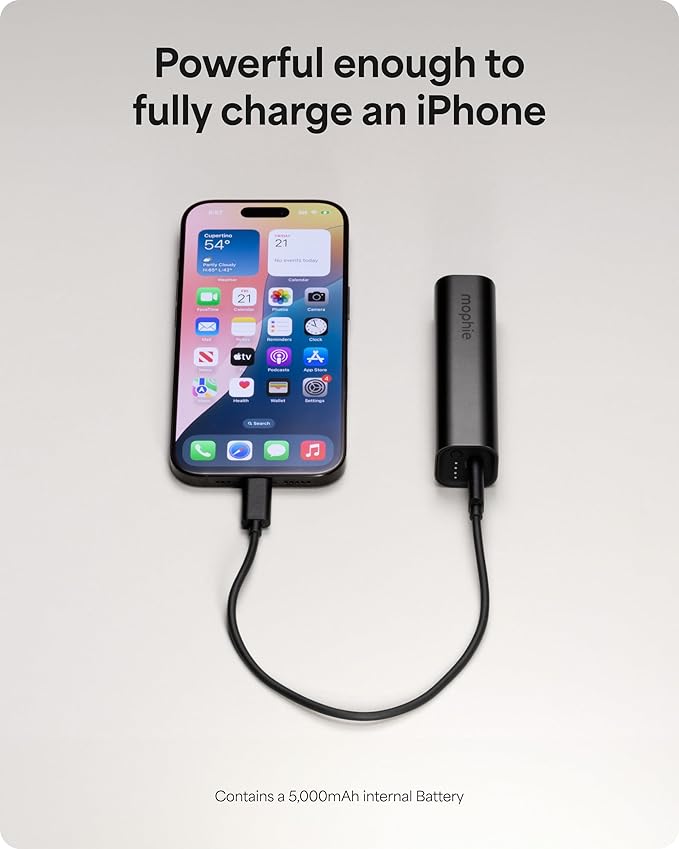Mophie Powerstation Fast 5,000mAh Power Bank |Portable | 20W, Single-Device