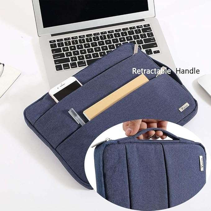 Voova Laptop Sleeve Carrying Case 14 15 Inch Compatible with MacBook Air 15 M2/M3/M4 2022-2025, MacBook Pro 15, Hp Chromebook 14, Waterproof Slim Computer Cover Bag,Blue