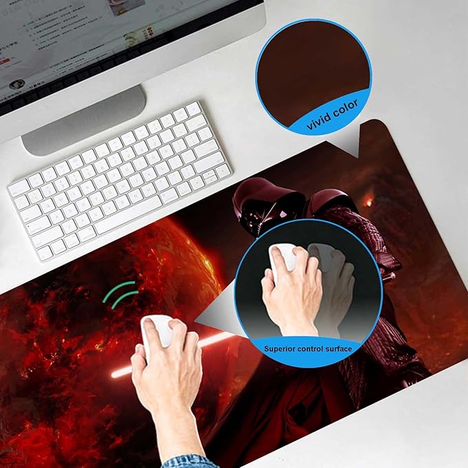 Large Gaming Mouse Pad Red Custom Mouse Pads,Mousepad with Anti-Slip Rubber Base and Stitched Edges Mouse Mat,Big Desk Pad for Computer Keyboard,Office Desk Mat for Desktop,31.5x15.7 Inches