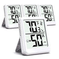 4-Pack Room Thermometer Indoor Hygrometer, Small Digital Temperature and Humidity Monitor Sensor, Temperature Humidity Gauge Meter for Home Baby Room, Plants, Pets - AAA Battery Included