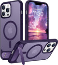 Magnetic Compatible with iPhone 13 Pro Case, [Built-in Invisible Kickstand][Compatible with MagSafe] [Military Grade Shockproof] Slim Translucent Matte Phone Case for iPhone 13 Pro 6.1"
