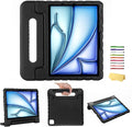 Kids Case for iPad Air 11-inch M3/M2 & iPad Pro 11 inch Case M5/M4 (2025/2024) with Pencil Holder/Kickstand Lightweight Convertible Handle Stand EVA Shockproof Rugged Protective Cover, Black