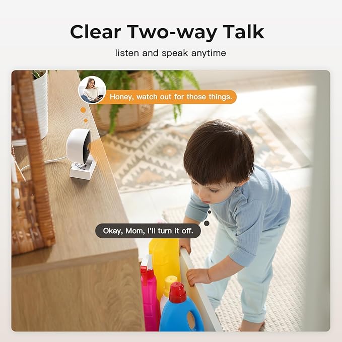 2K Cameras for Home Security,Indoor/Outdoor for Baby/Elder/Pet Monitoring with Phone app,Wired Plug&Play,Color Night Vision,2-Way Audio & 24/7 Recording,Support 128G Card ( Not Included),4-Pack