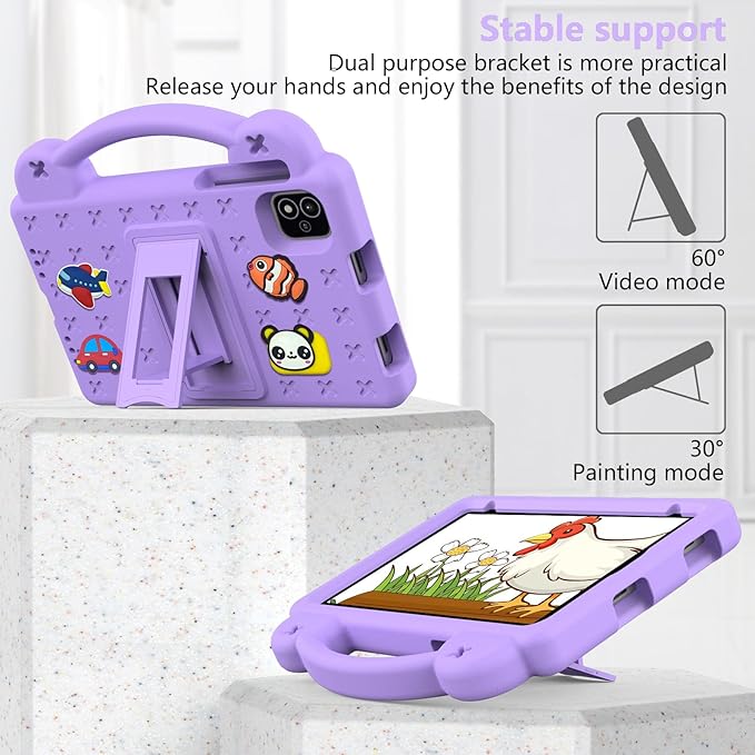AKABEILA Compatible with Alldocube iplay 60 mini pro 2024 8.4 inch/iplay 60 mini2 2024 8.4 inch Tablet Case, Shockproof Protective Case with Shoulder Strap & Stand Handle Light Purple