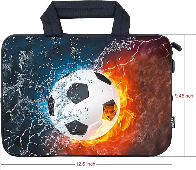 AMARY 11.6" 12 inch Laptop case Neoprene Notebook Carrying Pouch Chromebook Bags Laptop Sleeve Ultrabook Case Tablet Cover Fit Apple MacBook Air HP DELL Lenovo Asus Samsung (Soccer)