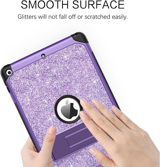 YINLAI for iPad 6th 5th Generation Case 9.7-Inch 2018/2017, iPad Pro 9.7/iPad Air 2nd Case,Glitter Sparkle Women Girls Kids Kickstand Shockproof Protective A1893/A1954/A1822/A1823 Tablet Cover,Purple
